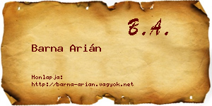 Barna Arián névjegykártya